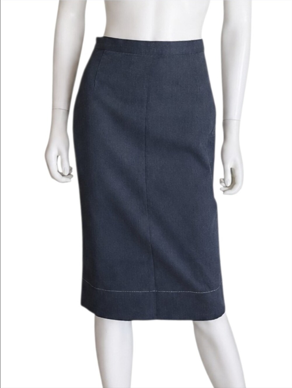 PRADA | Fall 2000 Archive Contrast Stitch Cotton Pencil Skirt Size IT 38 US 2